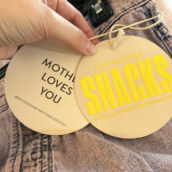 NEW Snacks by Mother The Pleated Fun Dip Puddle jeans in Silver Pink, 27 - Picture 13 of 13